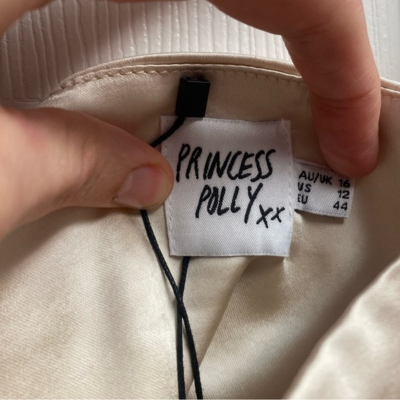 NWT Princess Polly Huxley Set Satin Top Champagne Size 12 - Picture 5 of 7